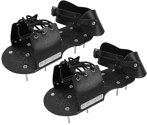 Scarpe aeratore 2 in 1 per prati e pavimenti in resina epossidica, punte in acciaio penetrano nel terreno duro, facili da usare, scarpe da giardinaggio antiscivolo