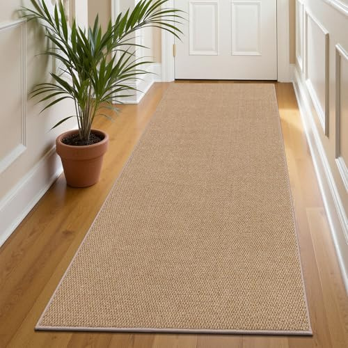 Enyhom Alfombra Pasillo 60 x 180 cm, Lavable Alfombra Cocina Antideslizante Elegante Alfombras de Pasillo, Tapete Cocina Alfombra Entrada para Salon Habitacion Lavandería, Marrón