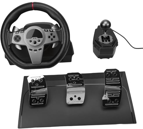 Diyeeni Gaming-Rennrad, Lenkrad, 270-Grad-Rennrad für PC, mit Hall-Pedalen, Paddelschalthebeln, Manuellem Schalthebel, Programmierbarer Empfindlichkeit