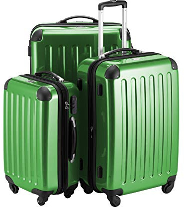 Hauptstadtkoffer ALEX 3-delars Koffertset – Kabinväska 55 cm, Mellanstor 65 cm & Stor 75 cm, Hårdskal ABS+PC, Kodlås, grön
