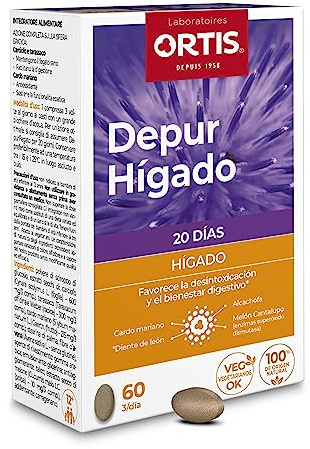 Ortis - Depur Hígado 60 Comprimidos - Complemento Alimenticio que Favorece la Desintoxicación Del Hígado y al Bienestar Digestivo - Comfort Digestivo - 100% Natural a Base de Cardo Mariano