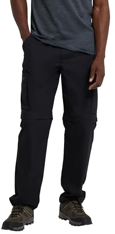 Mountain Warehouse Trek Mens Zip Off UPF50+ Trousers Black (Regular Length) W30