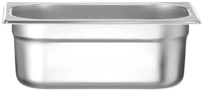 HENDI Gastronormbehälter, geeignet für Chafing Dishes, Bain-marie, Backöfen, Kühlschränken, Gefrierschränke, temperaturbeständig von -40° bis 250°C, 2,8L, GN 1/4, 265x162x(H) 100mm, Edelstahl