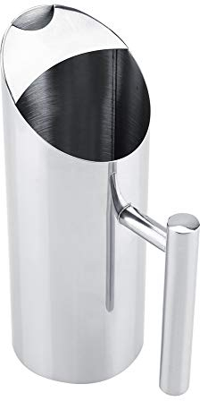 Pot à eau en acier inoxydable 2 L,Pichet à Eau en Acier Inoxydable avec Garde, Pichet à eaus en acier inoxydables pitcher potable froide carafe à eaus avec blocage de glaçons pour thé glacé