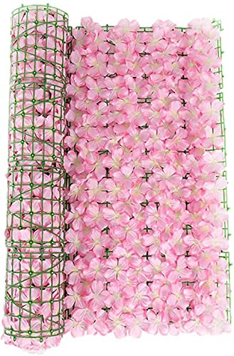 YSDKJ Künstliche Efeu Garten Privatsphäre Künstlicher Garten Pflanzenzaun Außengarten Sichtschutz Blumenzaun Weinrebe Sichtschutzwand 0816(Color:Pink;Size:1.64ft x 3.28ft)