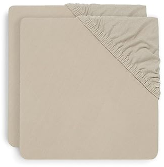 Jollein Lot de 2 draps-housses, pour lit à barreaux, en coton, 60 x 120 cm, nougat