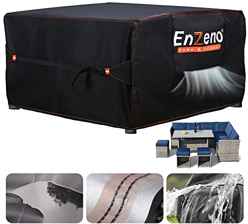 Enzeno Abdeckung Gartenmöbel Wasserdicht 242x182x100cm, Loungemöbel Abdeckung Winterfest, Abdeckhauben Balkonmöbel für Möbelsets, Lounge Plane für Gartenmöbel, Schutzhülle für Sitzgruppe gartenmöbel