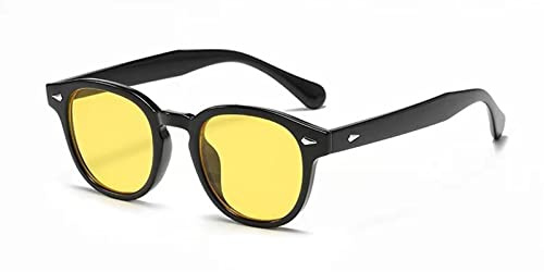 LHSDMOAT Retro Depp-Stil Round Sonnenbrille Herren Damen - Vintage 70er Jahre UV400-Schutz sunglasses für Fahrten, Reisen & Outdoor Aktivitäten