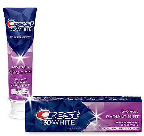 Crest 3D vit strålande mynta, tandblekande tandkräm - 76 g (2,7 uns) - 2-pack