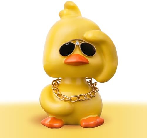 KIAYOO Wackelfigur, Auto Deko Niedliche Gelbe Ente Armaturenbrett Dekorationen Interieur Autozubehör Wackelkopf Car Geschenk für Ihn Sie Männer Frauen Freunde Freund Geburtstag Weihnachten