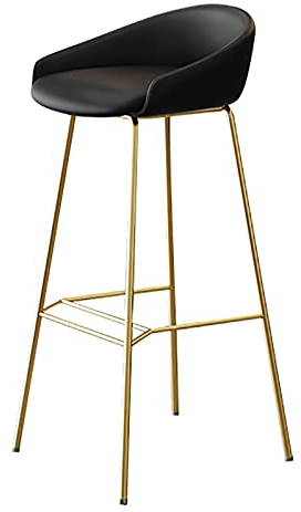 Barhocker, Outdoor-Barstühle, schwarze Barhocker, moderne Küchenhocker mit Rückenlehne, Fußstütze für Schreibtisch/Esszimmer/Geschäft, hält bis zu 137 kg (Golden 29,5 Zoll) (Golden 25,6 Zoll) Star of
