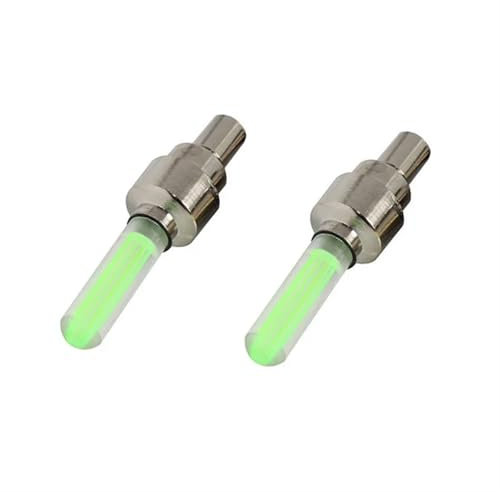 Bmx ZubehöR 2 STÜCKE Fahrrad Lichter Reifen Ventilkappe Taschenlampe Auto Auto Motorrad Reifen Luftventil Radspeichen Licht Fahrrad Zubehör Fahrrad ZubehöR(2PCS Green)