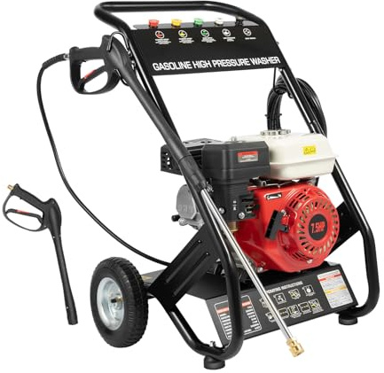 Benzin Hochdruckreiniger Selbstansaugend, Power Equipment Benzin Hochdruckreiniger Terrassenreinger 7.5 PS Viertaktmotor, Profi Hochdruckreiniger Benzinmotor