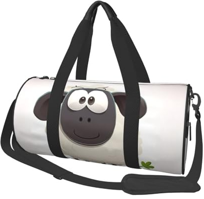 Sporttasche für Damen und Herren, Reisetasche, Schaf, Wochenendtasche, Segeltuch, Handgepäcktasche für Reisen, Schwimmen, Fitness, Workout, Sport, Seesack, Schwarz, Einheitsgröße, Schwarz ,
