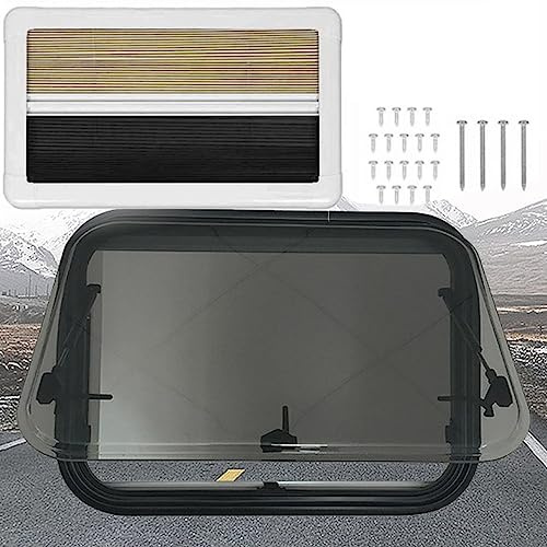 ZHANGshouf Side Window Motorhome Window RV Folding Cassette Window External Push with Integrated Blind and Fly Screen, for RV Caravan Van Camper Windows Replacement,800x400mm