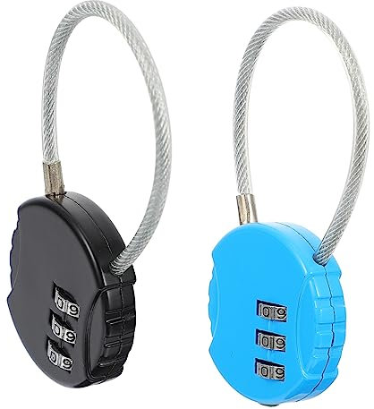 BESPORTBLE Password Padlocks Resettable Code Locks Zinc Alloy 2pcs with 3 Digit Combination Random Color Easy to Carry Safety Locks for Luggage Case and Backpack for Travel Security