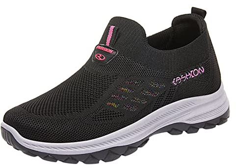 Pasear Casual Sneakers,Zapatos sin Cordones para Caminar Zapatillas Deporte Senderismo Deportivas Fitness Gym Jogging Outdoor Malla Depotivas Mujer Cuatro Estaciones