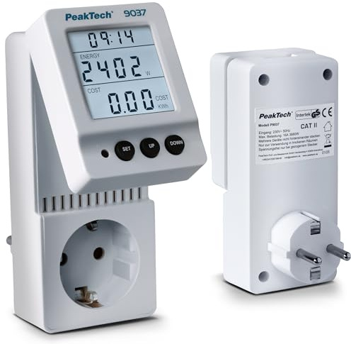 PeakTech 9037 - Energiekostenmessgerät, Strommessgerät, Verbrauchsmessgerät