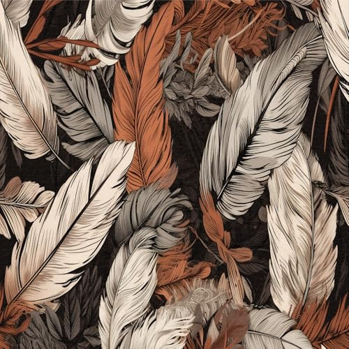 LZH-LP Papel Tapiz Autoadhesivo Suave con Textura de Plumas de Acuarela Abstractas Papel de Contacto Despegable Adhesivo, 44x600CM Papel Tapiz Removible Película Decorativa Para