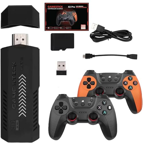 X2 Ultra Retro Game Console Stick, 256G 58000 Giochi Classici 4K Uscita HDMI Plug & Play TV Gaming Doppi Controller Wireless(128G)