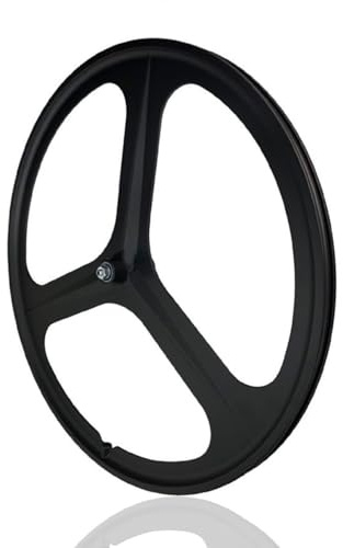 Paire De Roues pour Vélo À Pignon Fixe 700C 3 Rayons Vélo De Piste Roues Avant Et Arrière Alliage De Magnésium Frein V-Brake Axe Plein 100/120mm Moyeux pour Vitesse Unique