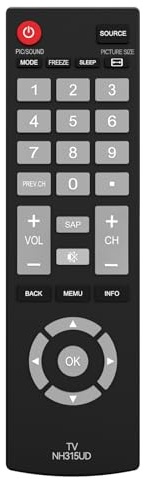Replacement Sanyo TV Remote Control, Universal TV Remote NH315UP/NH315UD for Sanyo LED LCD LCD HDTV Smart TVs, No Setup Needed, Durable Buttons, Lightweight Design