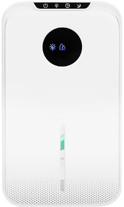 Deshumidificador eléctrico de 2,5 litros, con luz de 7 colores, con indicador digital de humedad para habitaciones de 15 a 25 m², para dormitorio, baño, sala de estar