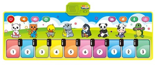 Quorvex Tappetino Pianoforte da Pavimento - Tappeto Musicale Primi Passi,Coperta Musicale Educativa con Modalità Strumenti Multipli per Bambini, Giocattolo Elettronico Interattivo