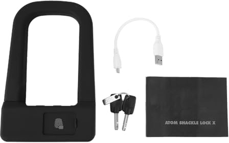 FU1BK Candado para bicicleta con huella dactilar en forma de U, reconocimiento rápido, alta sensibilidad para una protección segura de la bicicleta