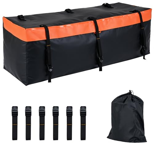 COSTWAY Borsa da Carico per Camion e Cassone Auto, Borsa da Trasporto con Cinghie di Fissaggio per Gancio di Traino, Resistente in PVC Impermeabile, per SUV e Fuoristrada (129x42x45cm)