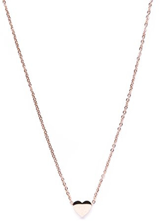Happiness Boutique Damen Kette mit Herz Anhänger in Rosegold | Filigrane Halskette Minimalist Schmuck aus Titan