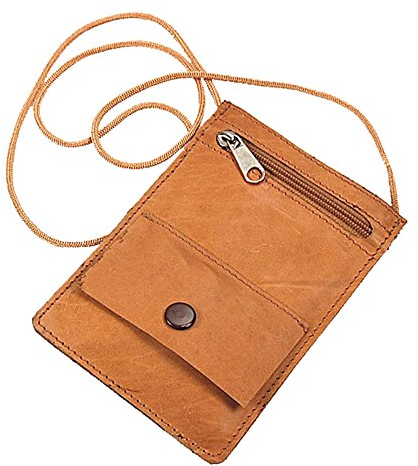 BOCCX Kleiner einfacher Brustbeutel Leder Security Wallet Brusttasche GoBago