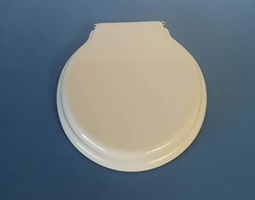 ACB/COLBAM Copriwater in Legno Rivestito di Poliestere per Globo PAESTUM Bianco Cerniera Rallentata Soft Close Cromo-Sedile-ASSE