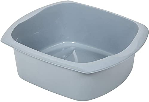 Addis 518459 Eco - Cuenco Rectangular Grande de plástico 100% Reciclado, 9,5 L, Color Gris Claro