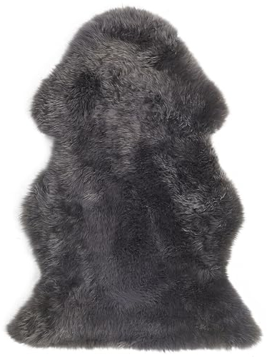 Beliani Pelle di pecora grigio scuro Uluru