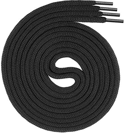 Swissly Lacets ronds d'environ 45 mm de diamètre pour chaussures de travail chaussures de trekking chaussures de randonnée bottes lacets en polyester longueur 70 à 220 cm Noir 150 cm ø 45mm