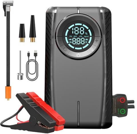 Huachuang Auto Starthilfe, tragbares Multifunktionsfahrzeug Leistung 12000mAh Externes Batterieladegerät Autobatterie-Starthilfe Starthilfe-Netzteil 12V