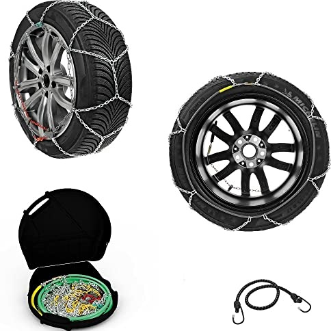 SCHNEEKETTE 215/70-15 FELGENDICKE 15 (18) Paar Kette 9MM FÜR Auto KOMPAKTES GEWEBE FÜR Reifen Reifen RÄDER STRASSEN NOTWAGEN TÜV ZUGELASSEN ÖSTERREICH