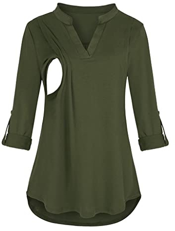 Chaconka T-shirt Maternité Manches Longues Blouse Femme