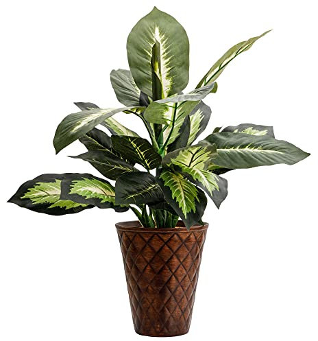 botle Pot de fleurs rond D 14 cm H 17,5 cm Marron foncé en bois Surface matelassée Orchidée Vase en céramique moderne glamour