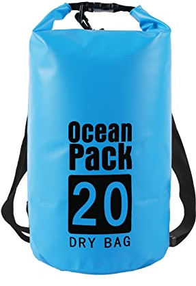 OPAHUTER Schwimmender Packsack Wasserdicht, 20L Unisex Dry Bag und wasserdichte Taschen für Kayaking/Fishing/Rafting/Swimming/Camping/Snowboarding
