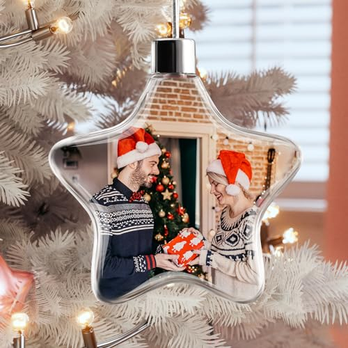 Personalisierte Weihnachtskugeln mit Foto -Personalisierter Weihnachtsschmuck für die Weihnachtsbaumdekoration, Geschenk für Familie, Freunde und Verwandte