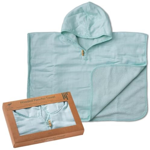 Urban Kanga Poncho da Bagno Asciugamano con Cappuccio per Bambini (Menta)