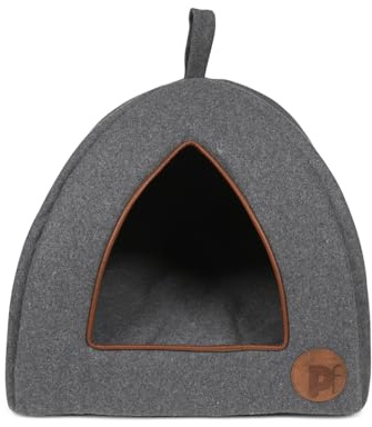 Petface Graphitgraues Iglu-Katzenbett aus Filz