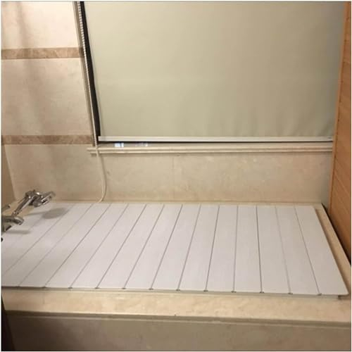 ZORZA Badewannenabdeckung, Badezimmer Faltbare Badewannenabdeckung, PVC wasserdichte und staubdichte Badewannen-Isolierplatte, geeignet für Zuhause, Badezimmer, Hotel,80x170x0.65cm