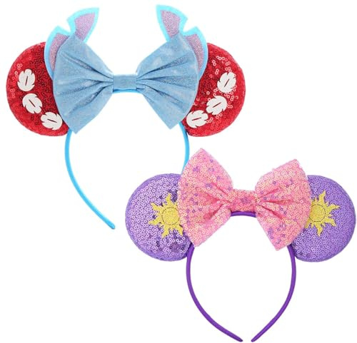 dinghaole 2 Pcs Stitch's big ears Mouse Ears Headband Accessory Holiday Party Birthday Party Cosplay Accessories for Adults/Children