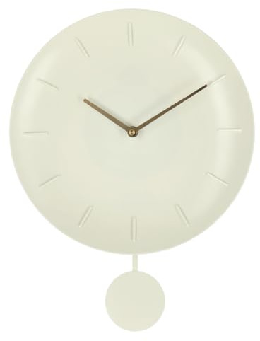 Decor Space Orologio da parete Jair con pendolo in metallo Ø 30x6x39,5 h cm a batteria (avorio)