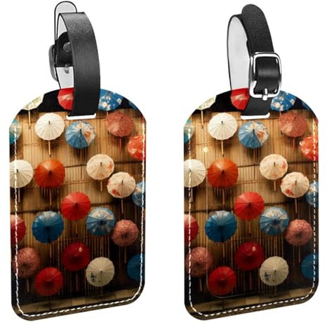 Gepäckanhänger,Taschenanhänger für Gepäck,Reisekofferanhänger,alter Regenschirm aus Papier,2-Pc