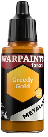 The Army Painter, Warpaints Fanatic Metallics Greedy Gold Single Acrylics, Miniature Hobby Painting, Quality Paint for Miniature Wargaming
