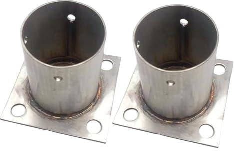 Post Base Anchor,Pergola Post Bracket Heavy Duty Flange Anchor Base, Round Deck Post Wrap, Stainless Steel Porch Handrail Column Supports, with Screws(11x10cm/4.33x3.93)